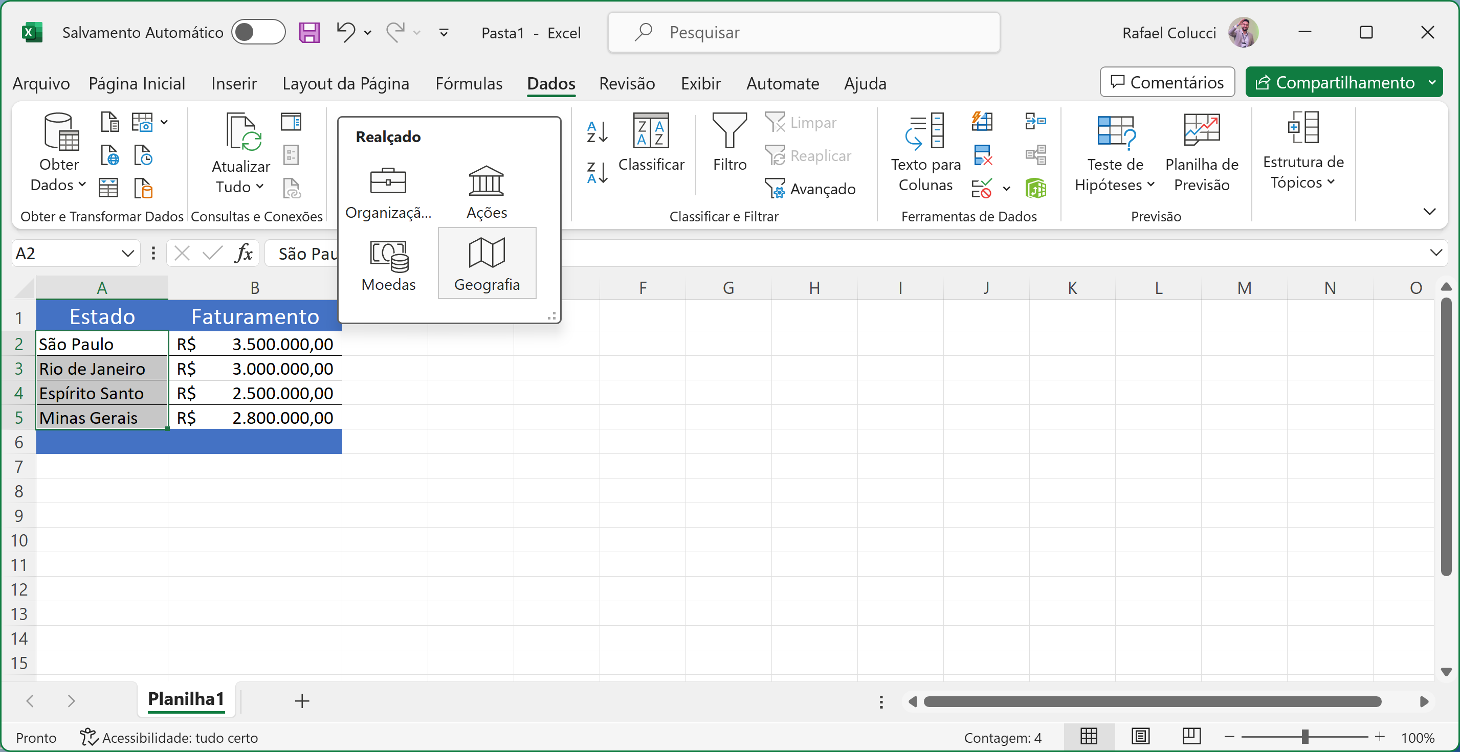 Crie planilhas incríveis no Excel utilizando diferentes tipos de dados