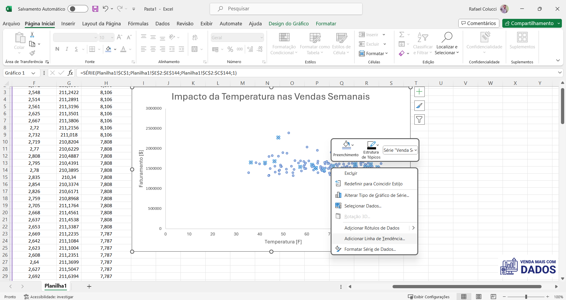Inserindo Linhas de Tendência no Excel