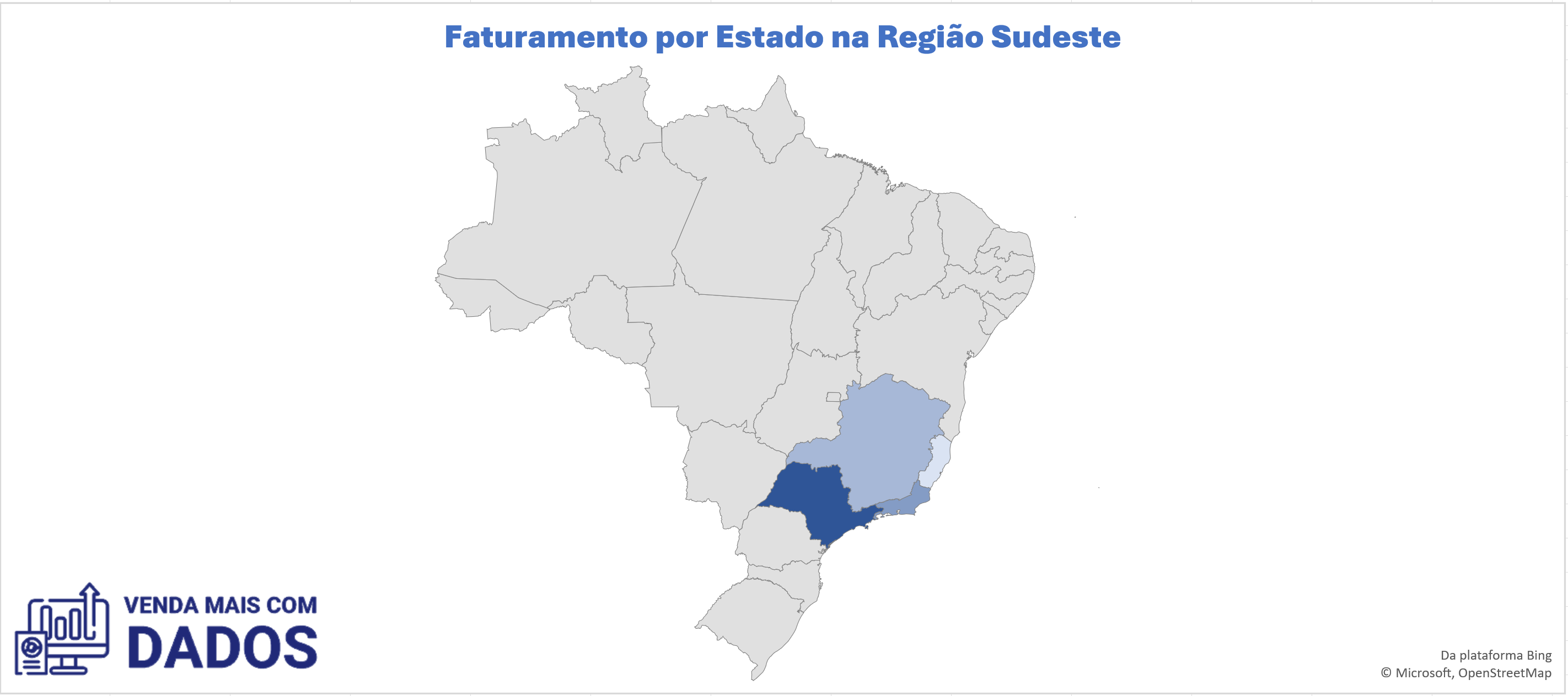 Crie gráficos de mapas no Excel resultado final das vendas por estado