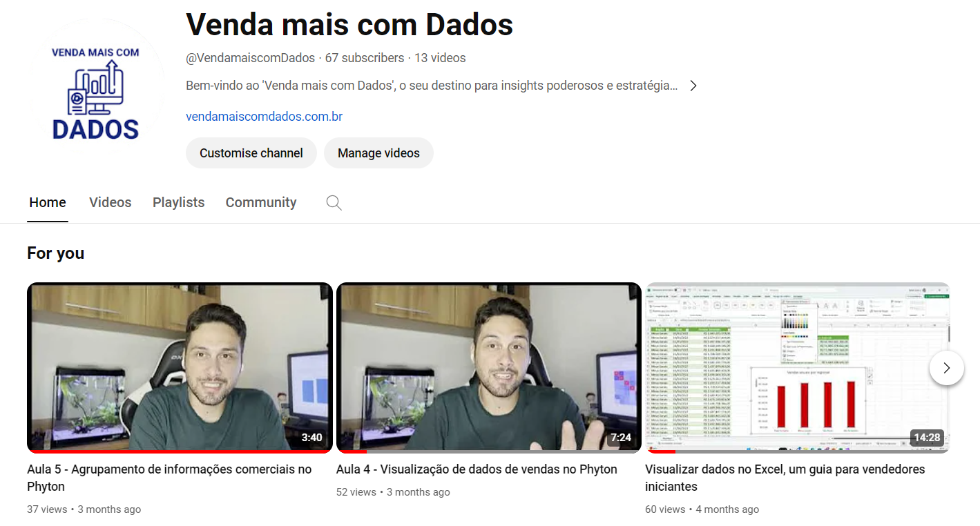 Acesse nosso Canal do Youtube e aprenda a transformar dados em estratégias de vendas