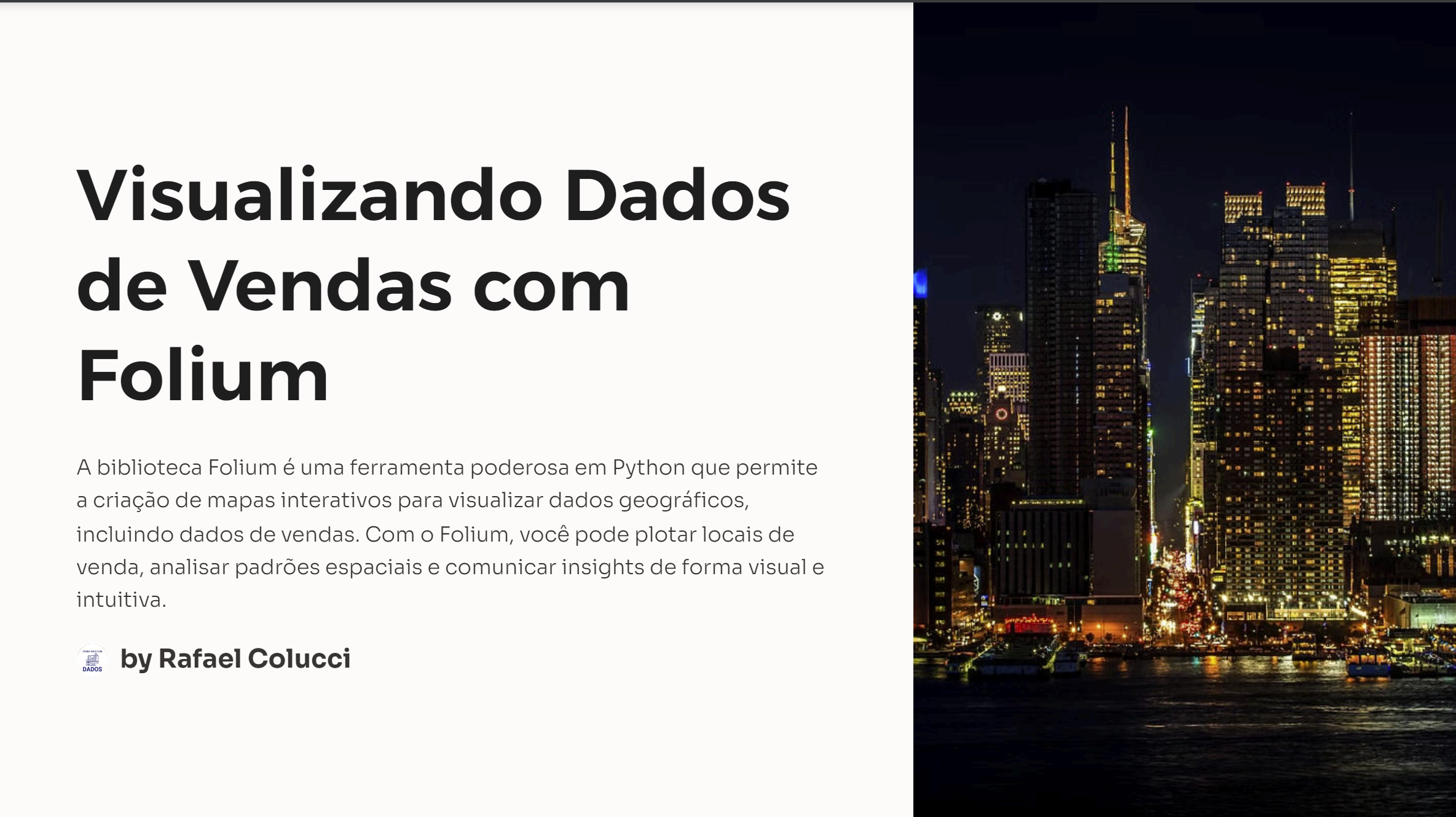 Criação de Mapas com dados de vendas com a Biblioteca Folium