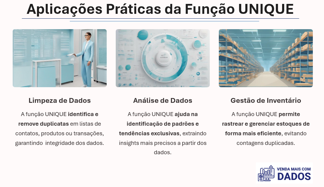 Função Unique e seus benefícios para vendedores