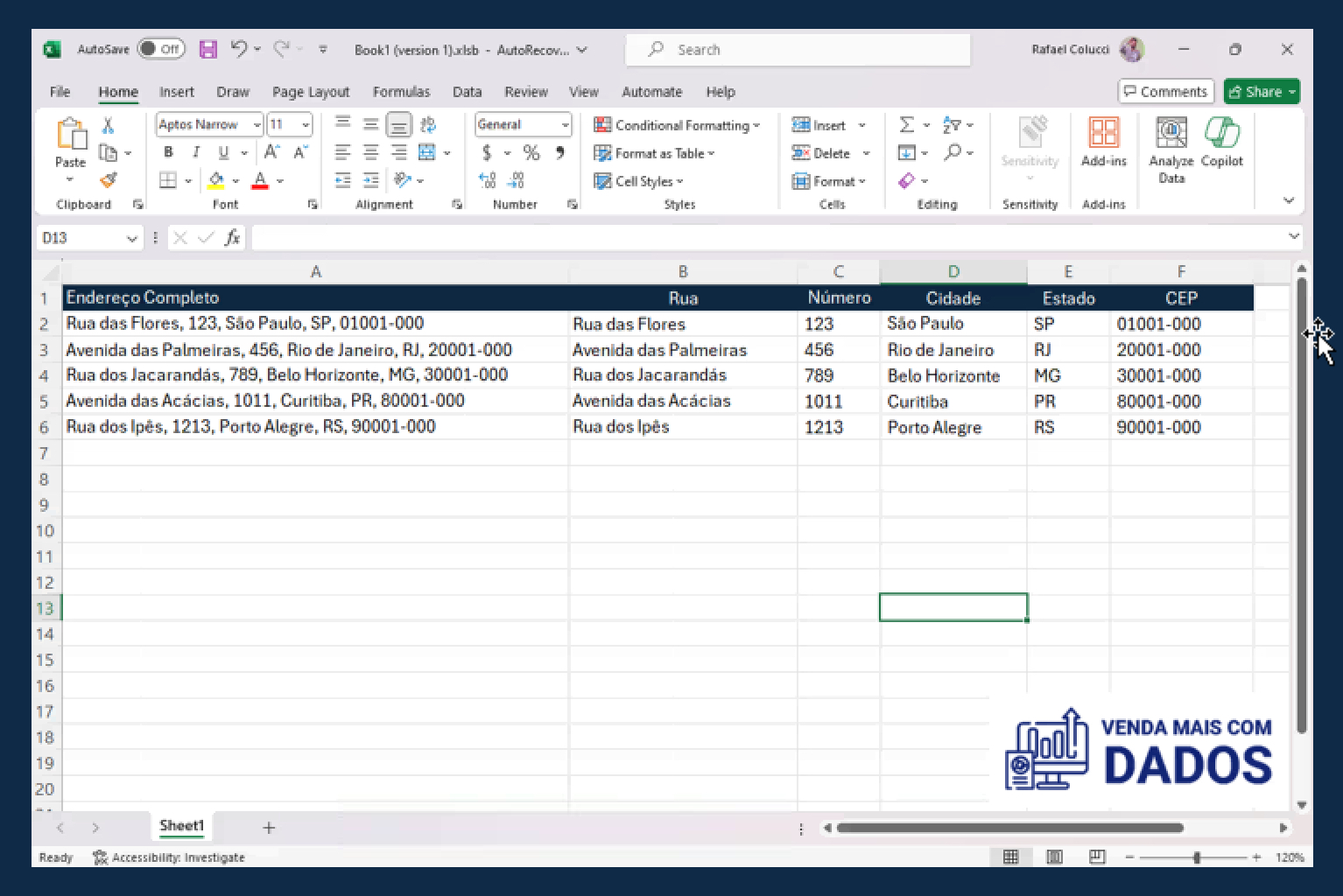 Novas Funcionalidades de Texto no Excel função textsplit